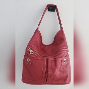 Marc By Marc Jacobs Red Soft Leather Hobo Bag. 16×14×4. Pre-owned.
